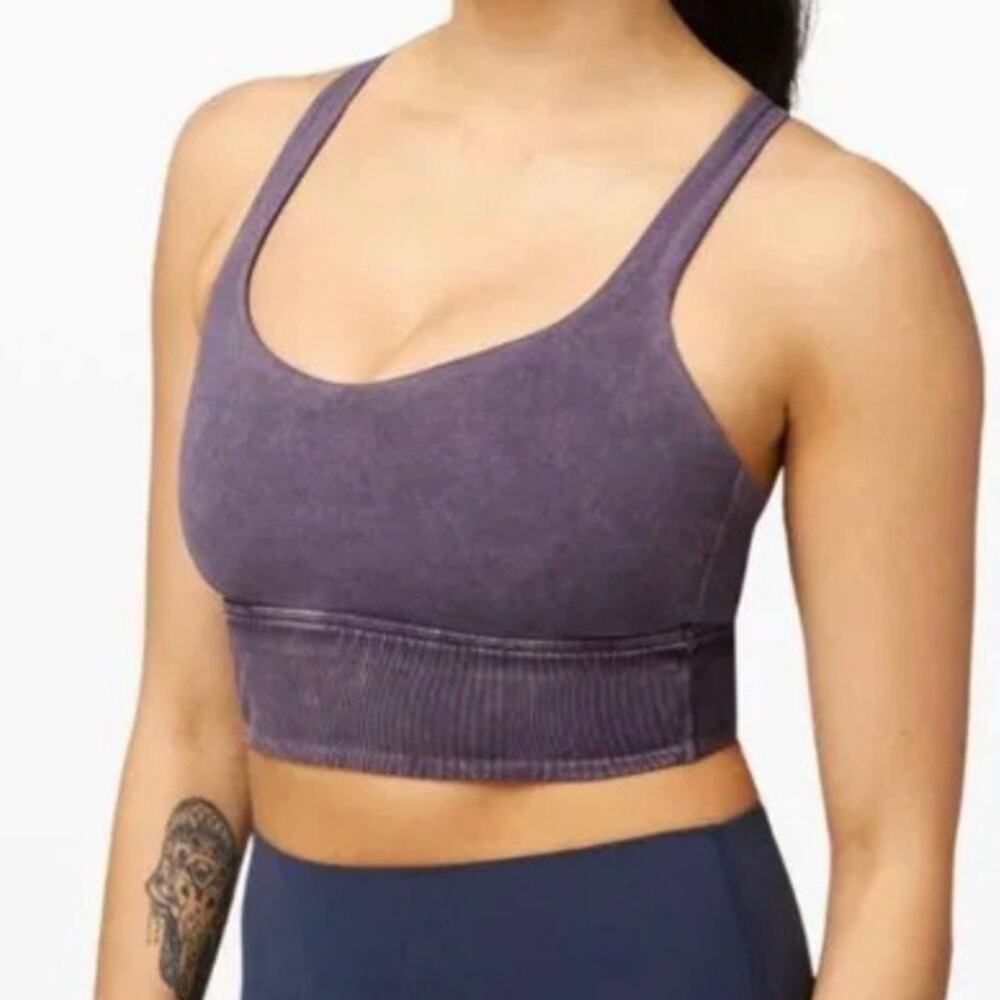Lululemon Free to Be Bra Long Line Rib Snow Wash Midnight Orchid 4